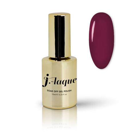 J-Laque 116 Garnet Soak Off Gel Polish with vibrant, opaque garnet color.