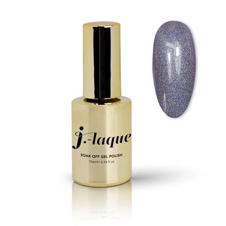 J-Laque 166 Rockstar gel polish bottle with shimmer nail sample.