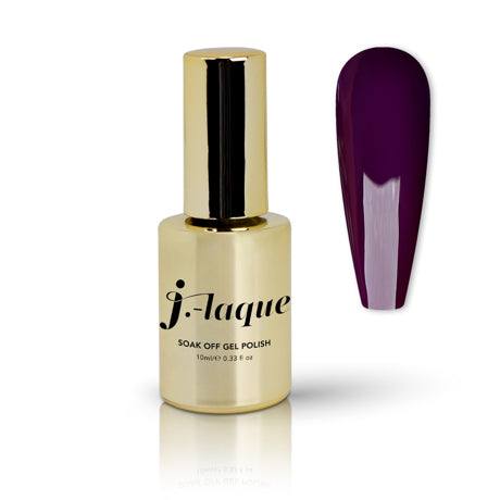 J-Laque 265 Queen of the Tracks gel polish in deep plum shade, part of the 2023 Autumn Collection.