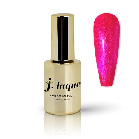 J-Laque 282 Baci Baci gel polish bottle with vibrant pink color swatch.