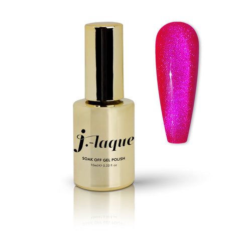 J-Laque 285 Tramonto gel polish in vibrant pink with shimmer effect, summer 2024 collection.