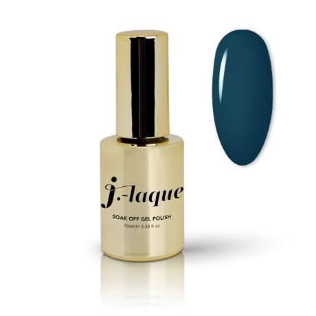 J-Laque 41 Pacific Blue soak off gel polish bottle and swatch.