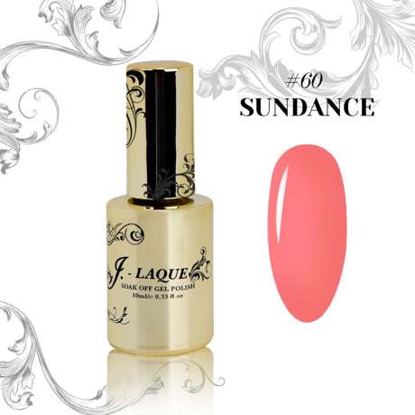 J-Laque 60 Sundance vibrant opaque gel polish with easy application and nail art suitability.