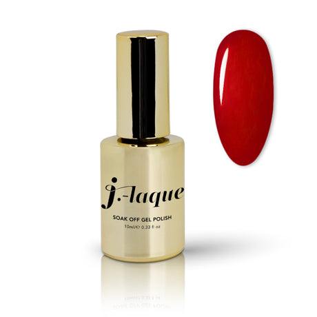 J-Laque 84 Diva soak off gel polish with vibrant red color.