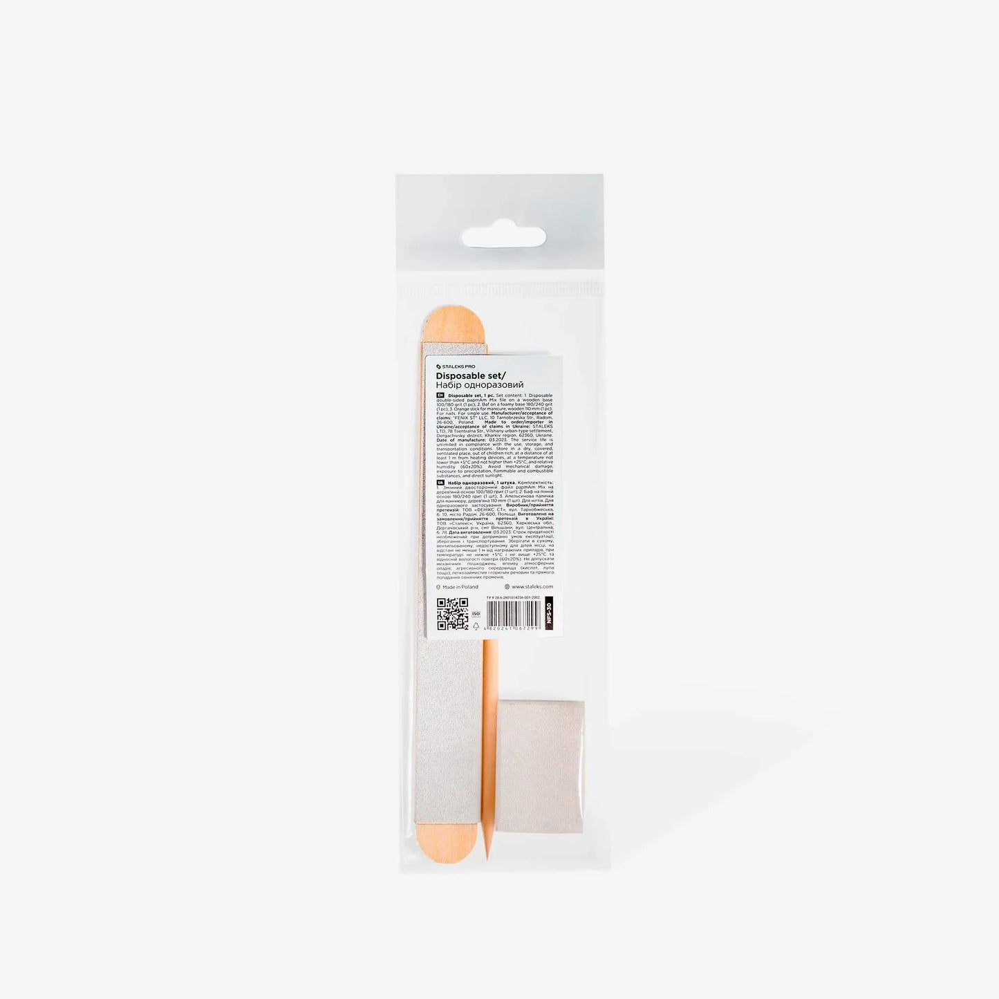 Staleks set Expert 30 Base en bois grain 100/180, polissoir grain 180/240, bâtonnet en bois d’oranger 110 mm