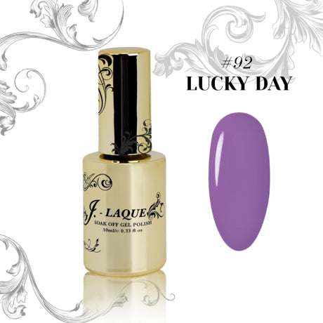 J-Laque 92 Lucky Day Soak Off Gel Polish in vibrant purple shade.