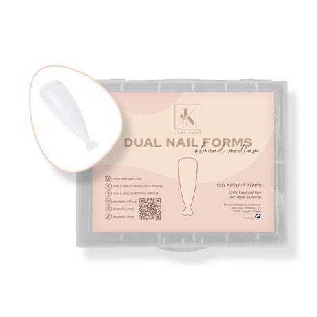 Dual Nail Form - Classic Almonds, flexible and non-sticky, ideal for AcryGel or gel use.