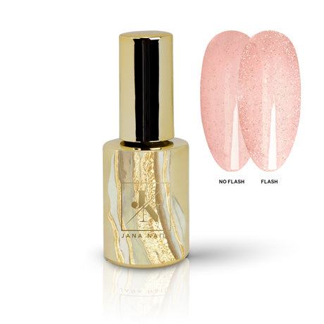 Flash Duragel color base Gatsby Glow with shimmering pink-peach tone.