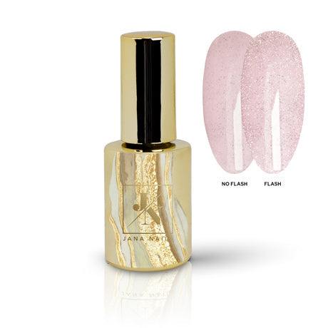 Flash Duragel color base Tiffany's Treasure with glittery rose finish.