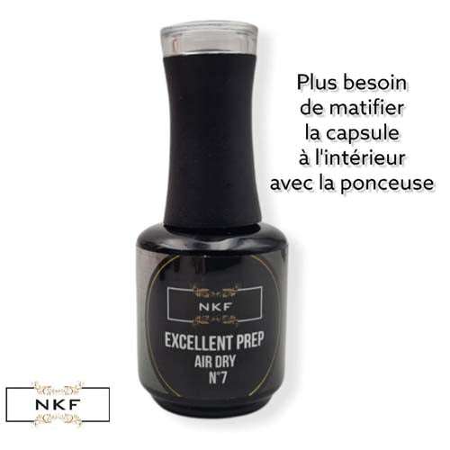 Excellent Prep Air Dry NKF 15 ml bottle for nail preparation, eliminates sanding inside American nail tips.