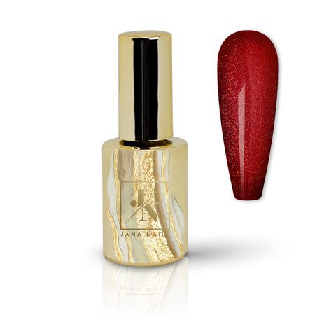 J-Laque 295 Red Moonrise, rich red gel polish, Cat Eye effect, winter collection.