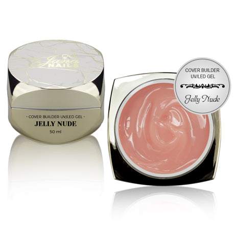 Cover Builder UV/LED Gel Ms. Jelly Nude 50 ml with natural nude color, ideal for nail construction, non-drip formula.