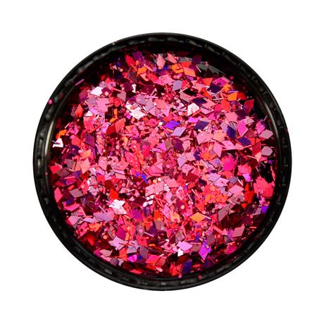 Multicolor glitter mix Fuchsia with various shapes and sizes in bright, reflective hues.