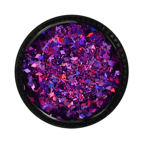 Multicolor glitter mix in violet shades for nail art.