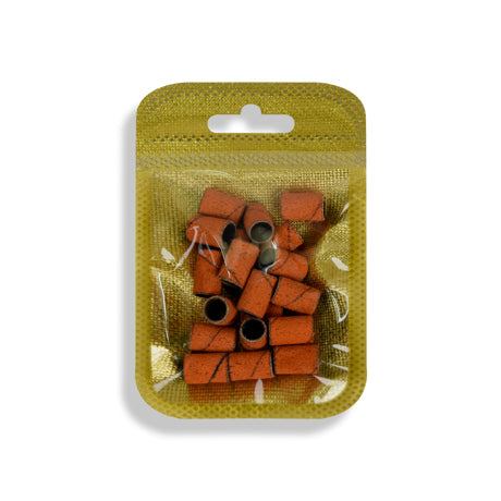 Bandes abrasives Néon orange 120, medium grain, 20 pieces in packaging.