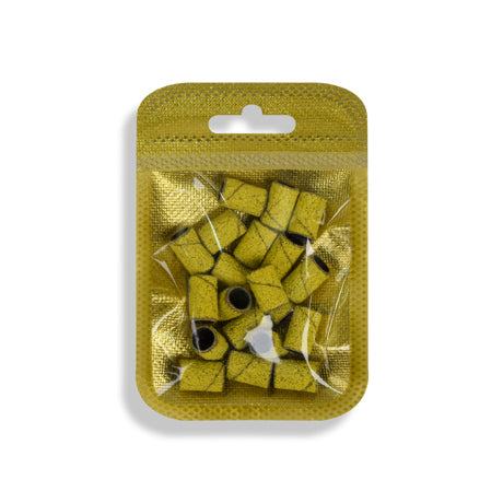 Neon yellow abrasive strips, 100 grit, packaging view.