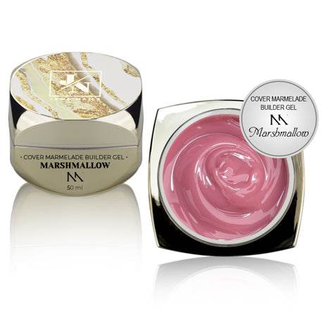 Cover Marmelade Builder Gel Marshmallow in 50ml jar, pinky texture for natural nail design.