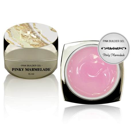Pinky Marmelade 15 ml pink builder gel, natural rosy translucent color, non-drip, easy application.