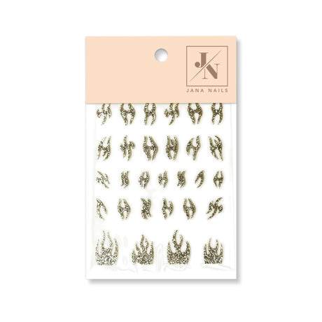 Race Me! Stickers no4 Glitter, flexible nail stickers with strong adhesive, 1 sheet 10x8 cm.