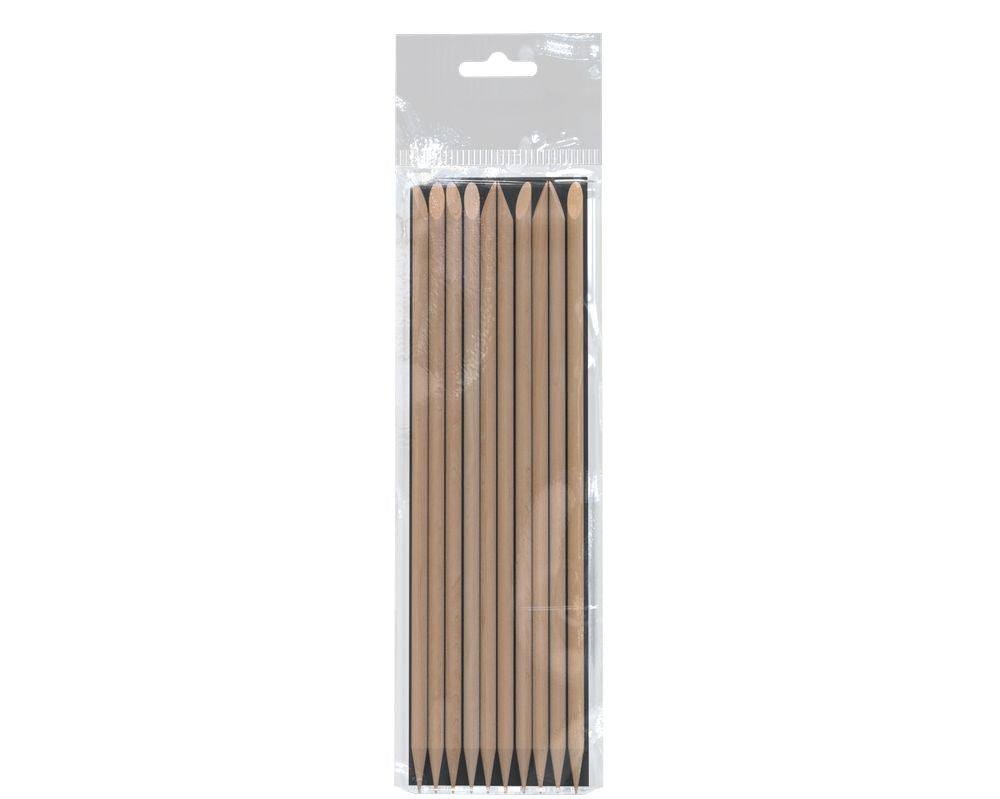 Staleks Orange stick 150 mm pack of 10, natural wood, durable and precise for nail care.