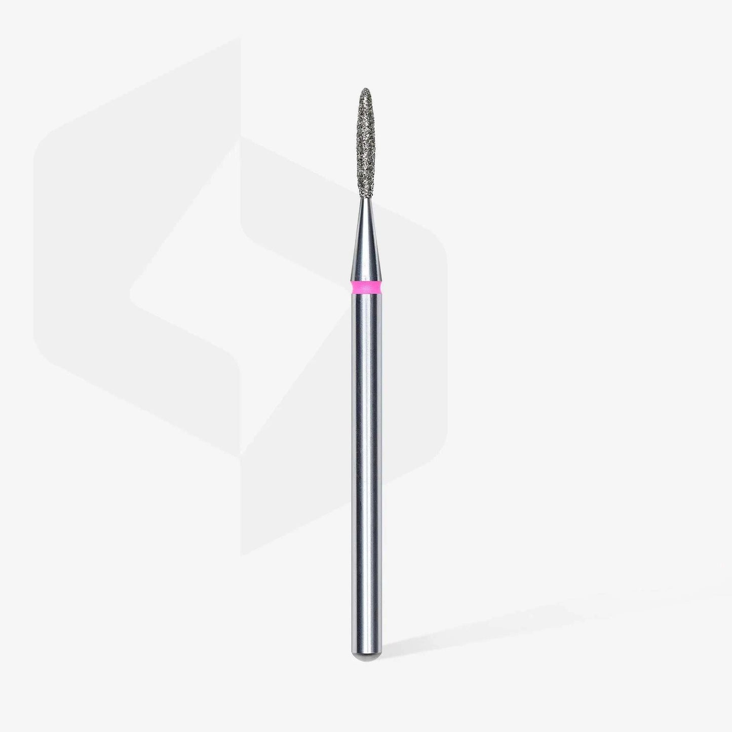 Staleks Diamond Safe Flame Red 1.4mm bit with stainless steel, 8mm length, and fine grain for nail care.