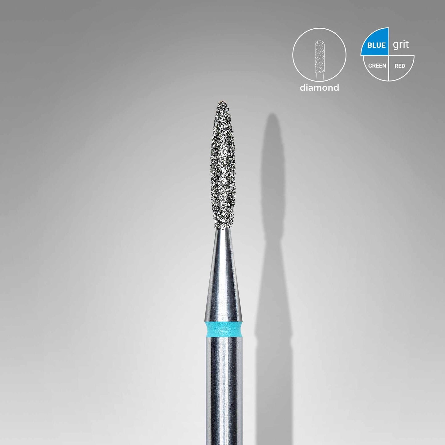 Staleks Diamond Flame Blue 1.6 mm nail bit for sidewall trimming and callus treatment.