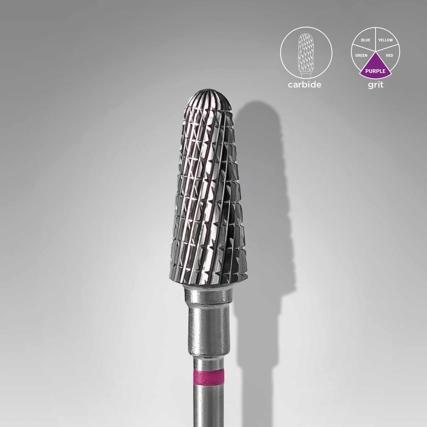 Staleks Carbide Frustum Purple 14 mm professional nail drill bit, durable and heat resistant.