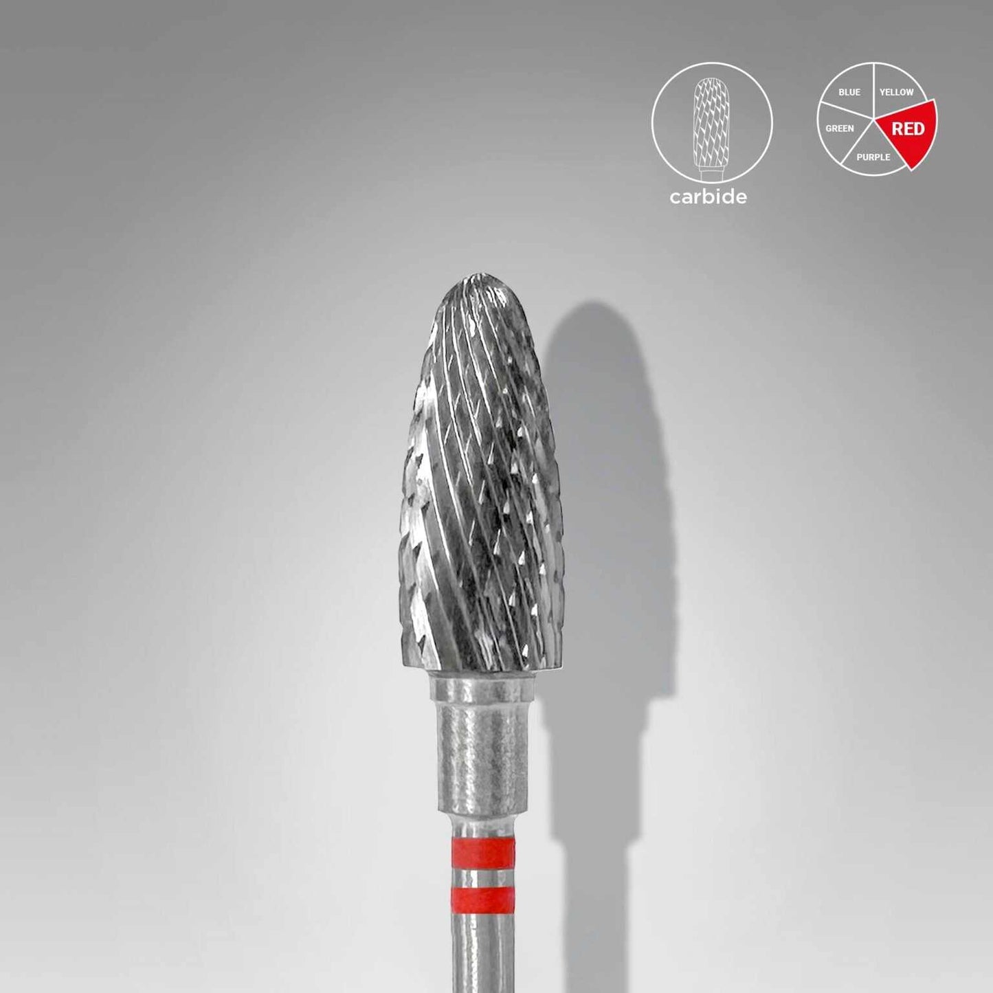 Staleks Carbide Corn Red 6 mm for left-handed manicurists and pedicurists.