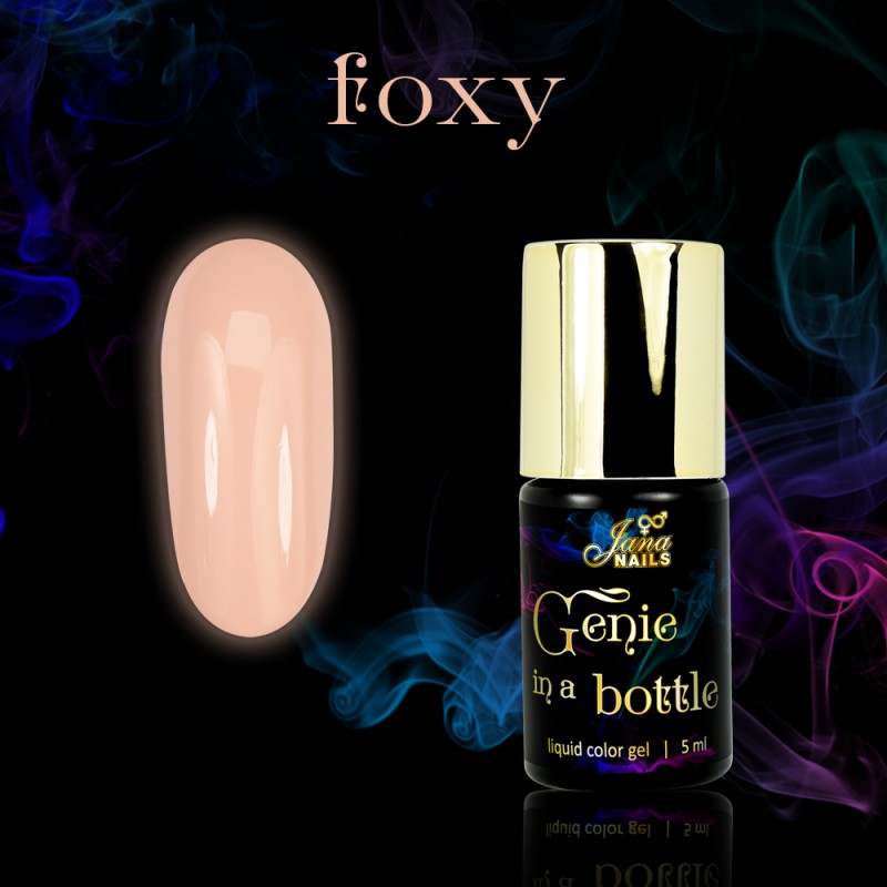 Genie In A Bottle Foxy 5ml liquid color gel with ergonomic brush and high pigmentation.