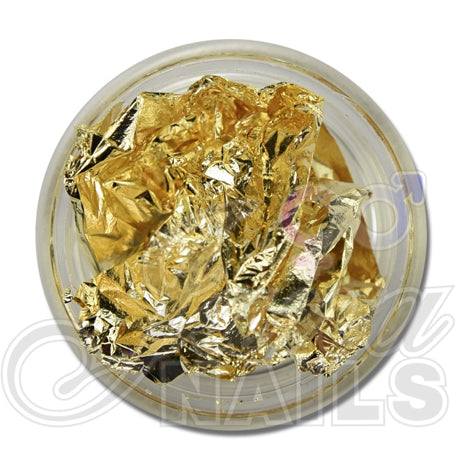 Nuggets foil gold for nail art application.