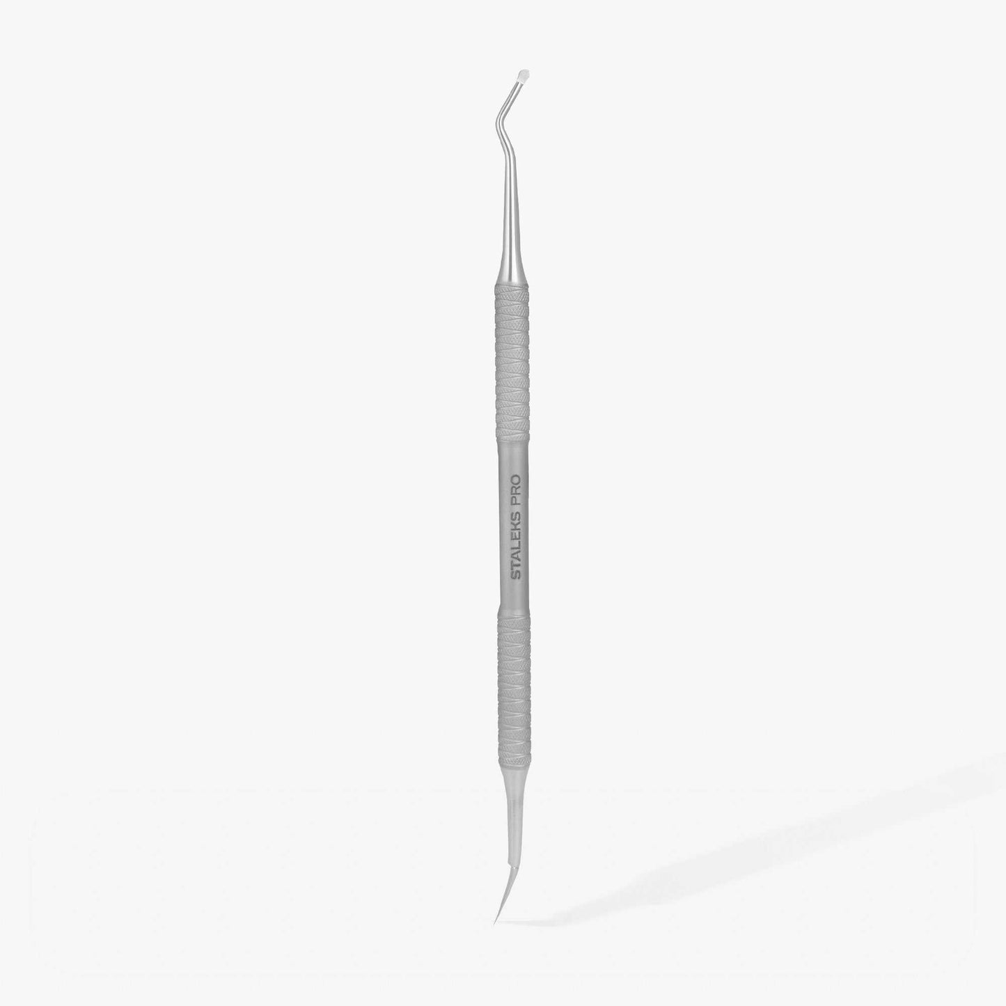 Staleks Pro Expert Pedicure Pusher 10/1 with double-sided curette and non-slip handle.