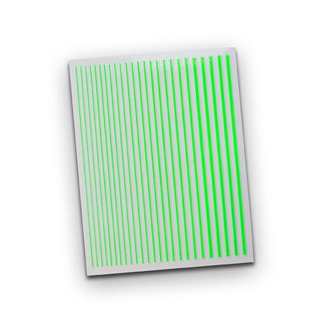 Neon green flexi stickers sheet for nail art, 10x8 cm.