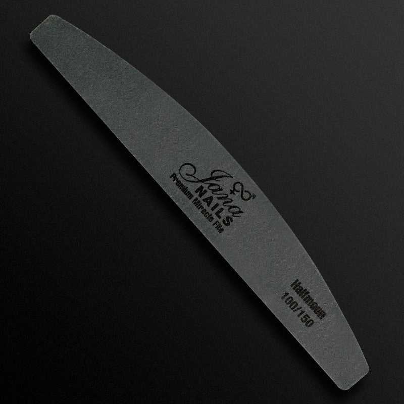 Premium File 100/150, durable nail file, washable and disinfectable, suitable for natural nails and gel finishing.