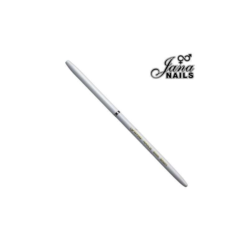Slim Short nail art brush with 5mm synthetic bristles for gel applications.