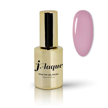 J-Laque 100 Glass Frosty Soak Off Gel Polish bottle with pink swatch.