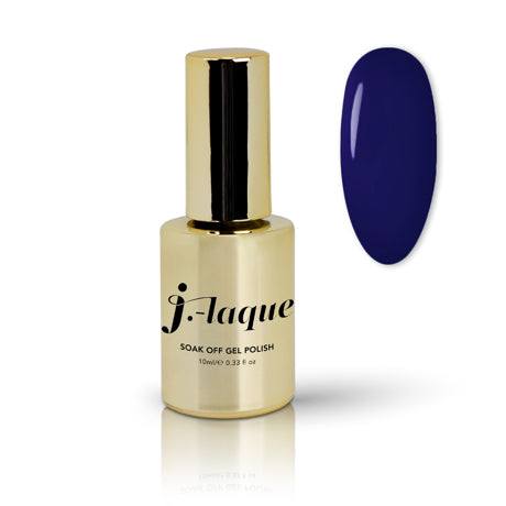 J-Laque 106 Deep Neptune soak off gel polish in rich, vibrant blue.