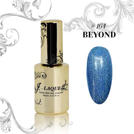 J-Laque 164 Beyond gel polish with shimmering blue finish.