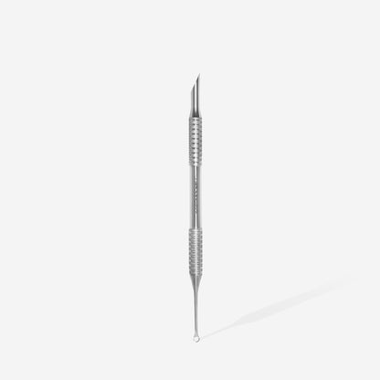 Staleks Pro Expert Pousse-Cuticules PE-51/2, stainless steel cuticle pusher with beveled edge and ring, corrosion-resistant.