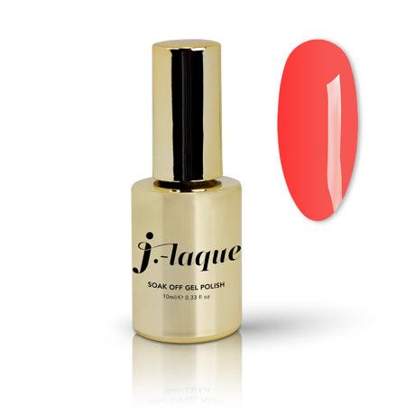 J-Laque 289 Solar Flare gel polish bottle with swatch.