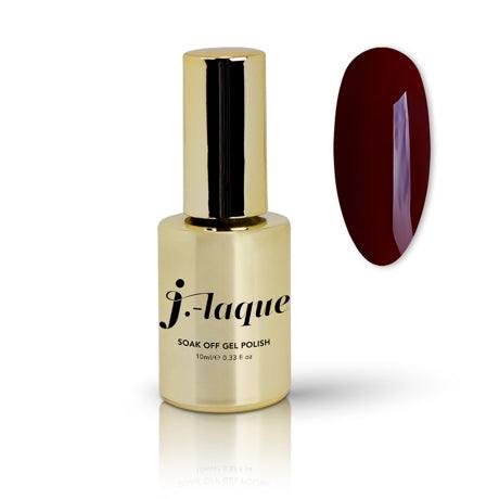 J-Laque 293 Wine Oasis gel polish bottle with dark wine color swatch.