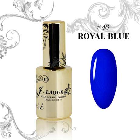 J-Laque 46 Royal Blue gel polish, vibrant opaque nail color.