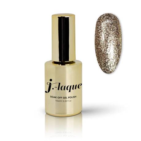 J-Laque 70 Rose Goldish gel polish bottle with swatch.