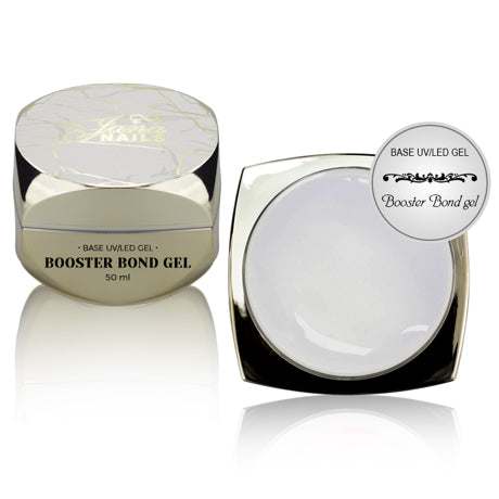 Booster Base Bond 50 ml nail gel with lid shown, ultimate bond for nails.