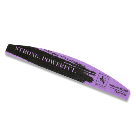 Strong & Powerful Halfmoon Ceramic Nail File 100/150 grit