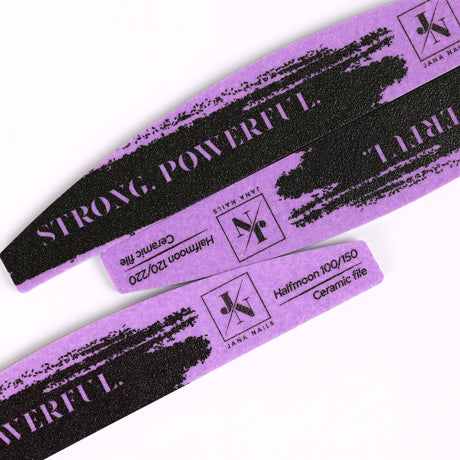 Strong & Powerful Halfmoon Ceramic Nail File 100/150 grit