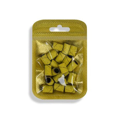 Neon yellow abrasive strips, 100 grit, packaging view.