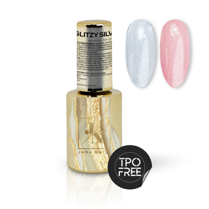 Glitzy Silver Diamond Top Coat - 10 ml