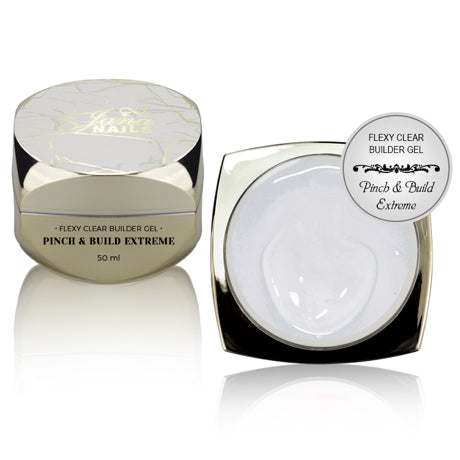 Pinch & Build Extreme 50 ml builder gel container with thick viscosity for nail extensions.