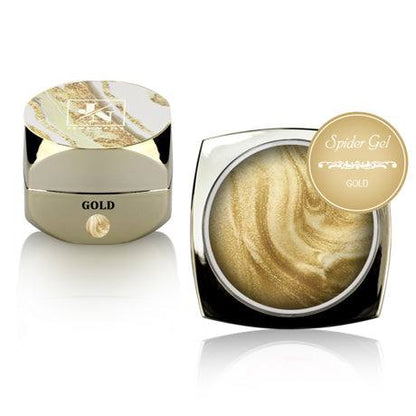 Spider Gel Gold for precise nail art designs in a shimmering gold hue.