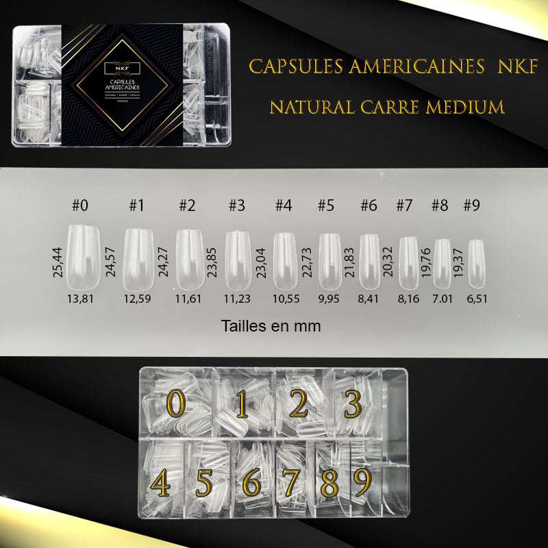 Natural Square Medium NKF - Soft Gel Tips